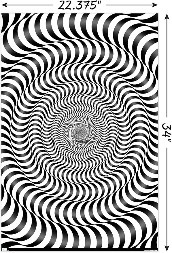 Trends International Zebra Stripe Optical Illusion Wall Poster, 22.375" x 34", Poster & Mount Bundle