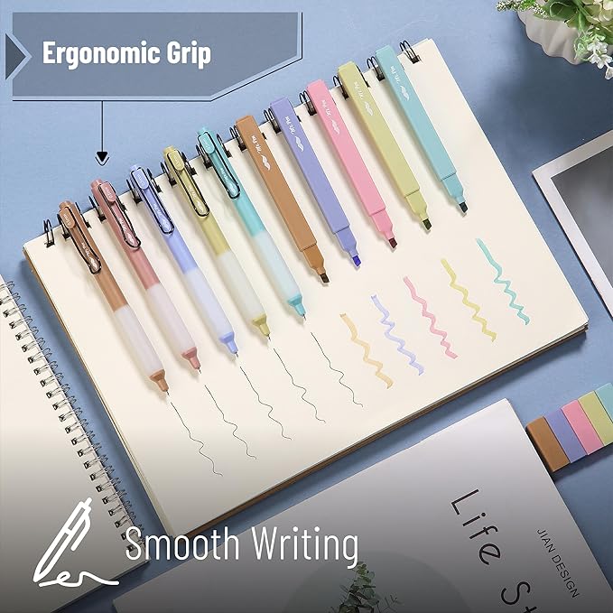 Mr. Pen- Aesthetic Highlighters and Gel Pens, 10 Pack, Morandi Color Highlighters, Assorted Color Gel Pens