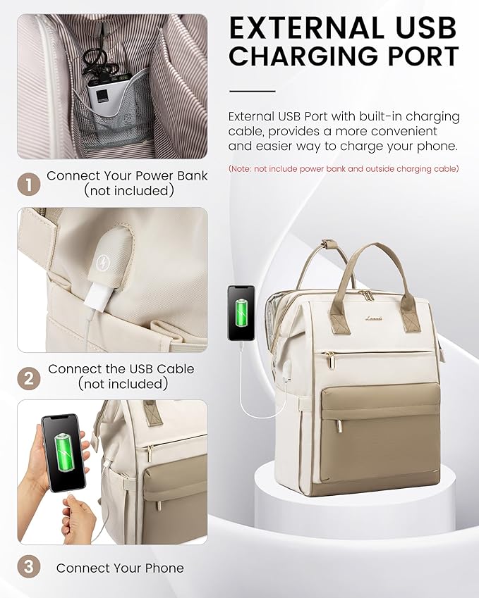 LOVEVOOK Laptop Backpack for Women, 17 Inch Work Teacher Nurse Bag with Laptop Compartment, Large Capacity Business Computer Backpack Purse with USB Port, Stylish Casual Daypack for Travel