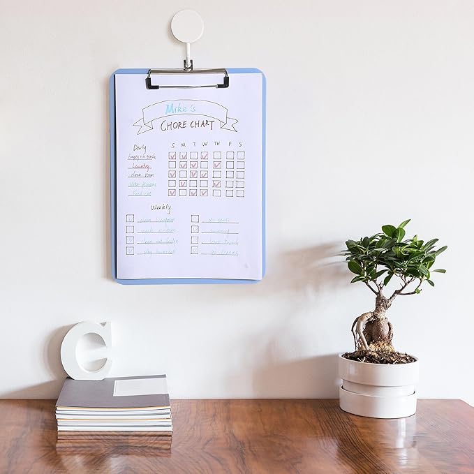 Mr. Pen- Plastic Clipboard, 12.5" x 9", 2 Pack, Gray-Blue Clipboard Plastic, Low-Profile Metal Clip with Retractable Hanging Hole