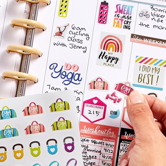 Avery Fitness Planner Stickers Pack, 30 Sheets, Health and Fitness, 1,362 Stickers for Your Planner, Journal or Calendar (6787)