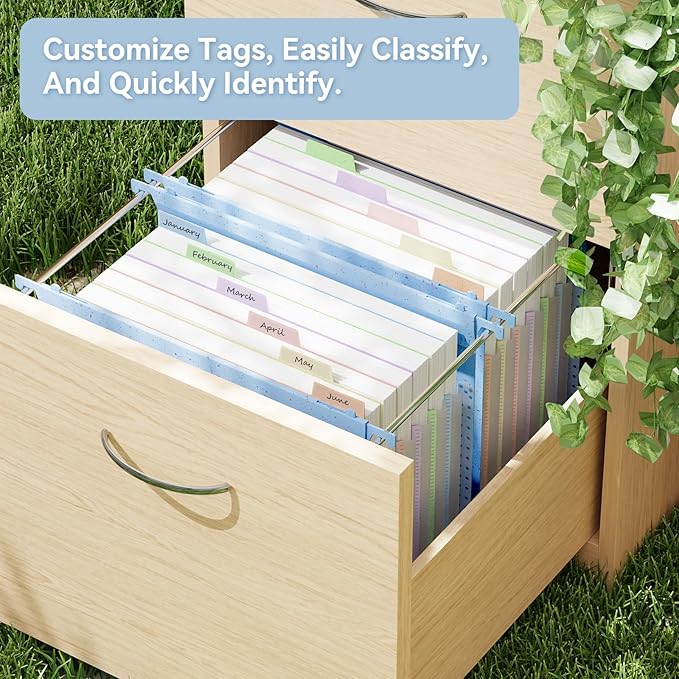ANSOOK Hanging File Folders Letter Size,7 Pockets Expandable Accordion File Folder Organizer,3 Pack Extra Capacity File Folders Hanging with Tabs,Wheat Straw File Cabniet Folders for Office School