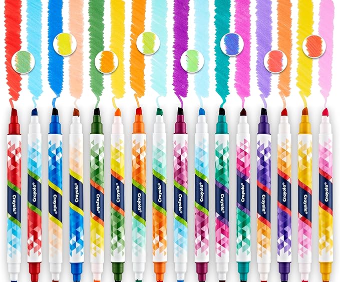 Crayola Color Changing Markers (8ct), No Bleed Markers for Adult Coloring, Dual Sided Marker Set, Cool Art Supplies, Gift for Teens