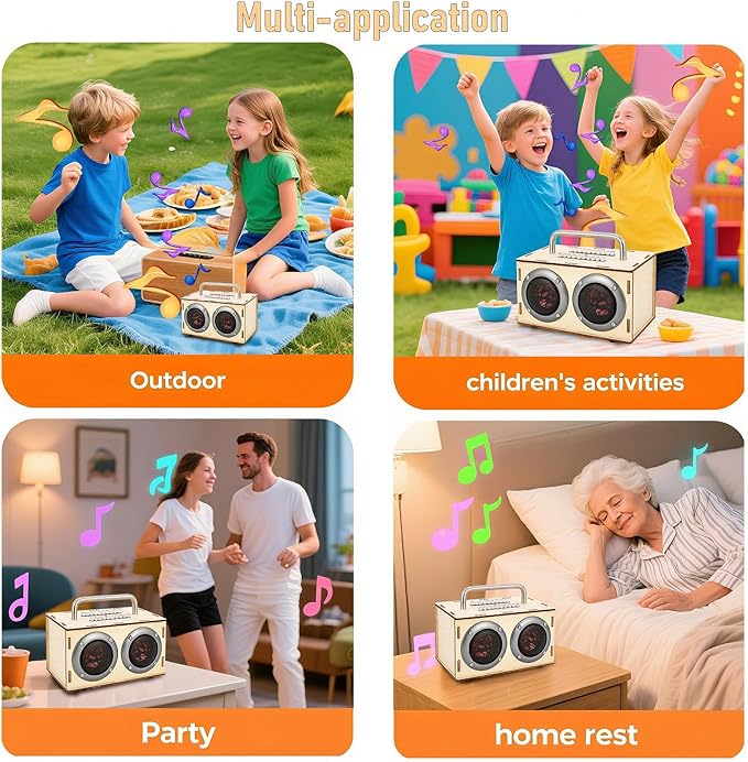 DIY Bluetooth Speaker Kit with Metal Handle STEM Projects for Kids Ages 8-12, Build Your Own Gray Portable Speaker, No Soldering Science Gift, STEM Toys for 8 9 11 13