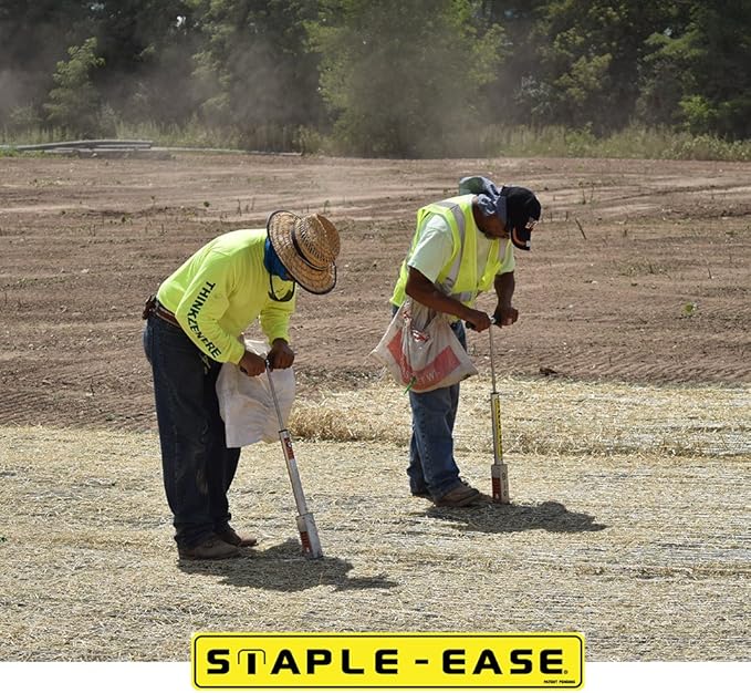 Combo Pack Driver for Sod Staples, Landscape Stakes, Drip Irrigation or Erosion Control Installation Tool, Back Saving, Labor Saving Staple Gun