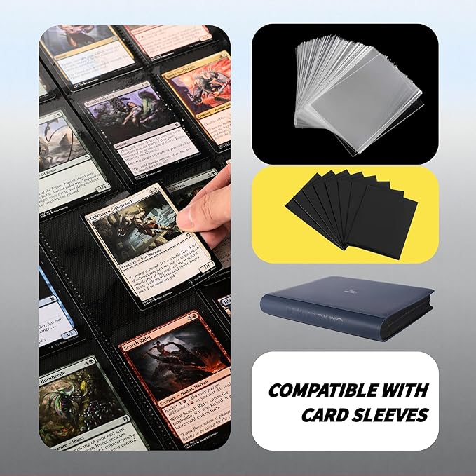 2000 Pockets Trading Card Binder, 20-Pocket Card Ablum Compatible with MTG,Sports Cards & Other Standard Size Trading Card (NAVY BLUE)