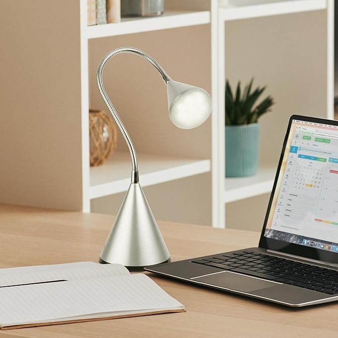 OttLite LED Cone Desk Lamp, Silver
