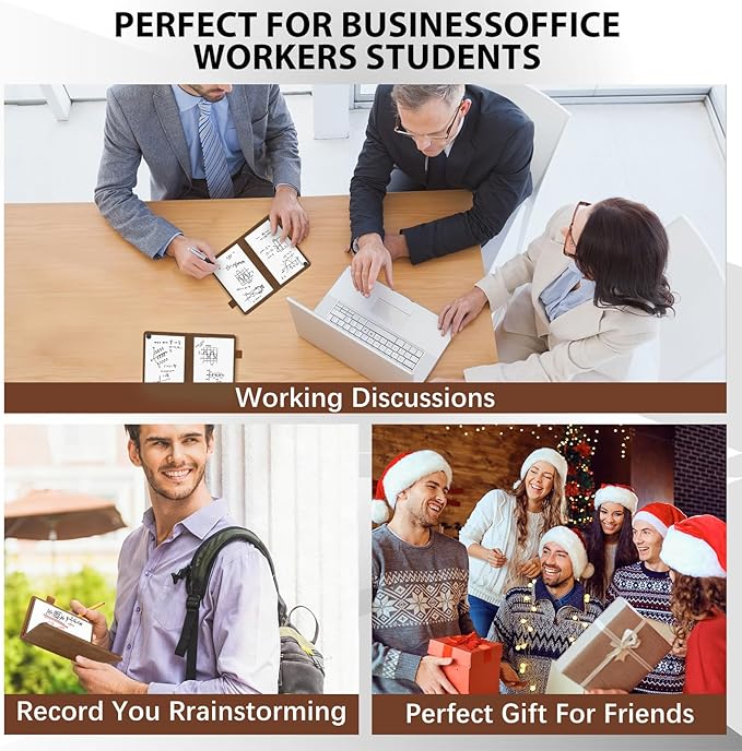 Feifeiya 6 Sides Dry Erase Notebook Portable Whiteboards Notebook 5"x7"(a6) Small Reusable Whiteboard Notepad Foldable Anti-ghosting Surface, Travel White Board for Office Study Meeting Planning
