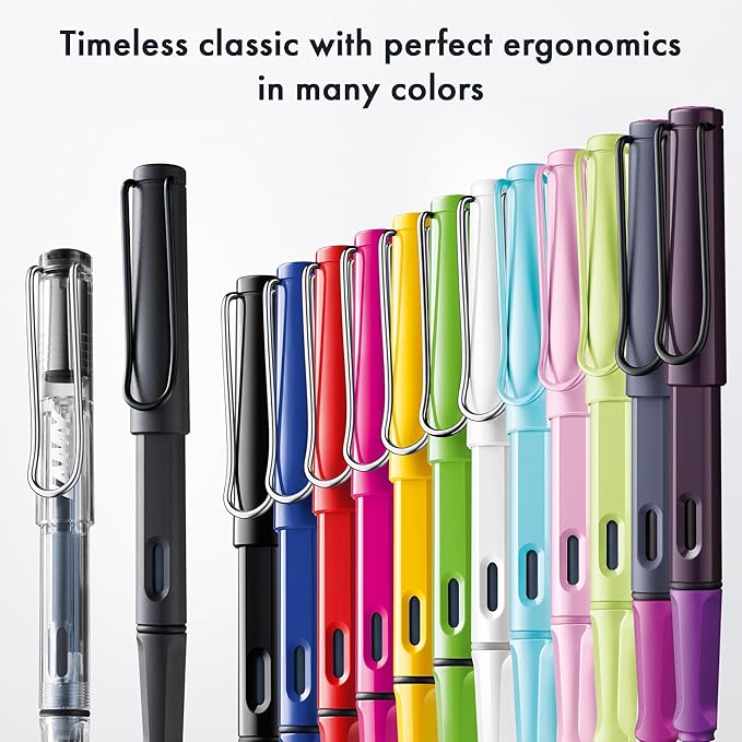 LAMY safari pink cliff - Fountain Pen with ergonomic grip & polished steel nib in size F - ideal for any Writing & Calligraphy - including LAMY T 10 blue cartridge - Right-Handed