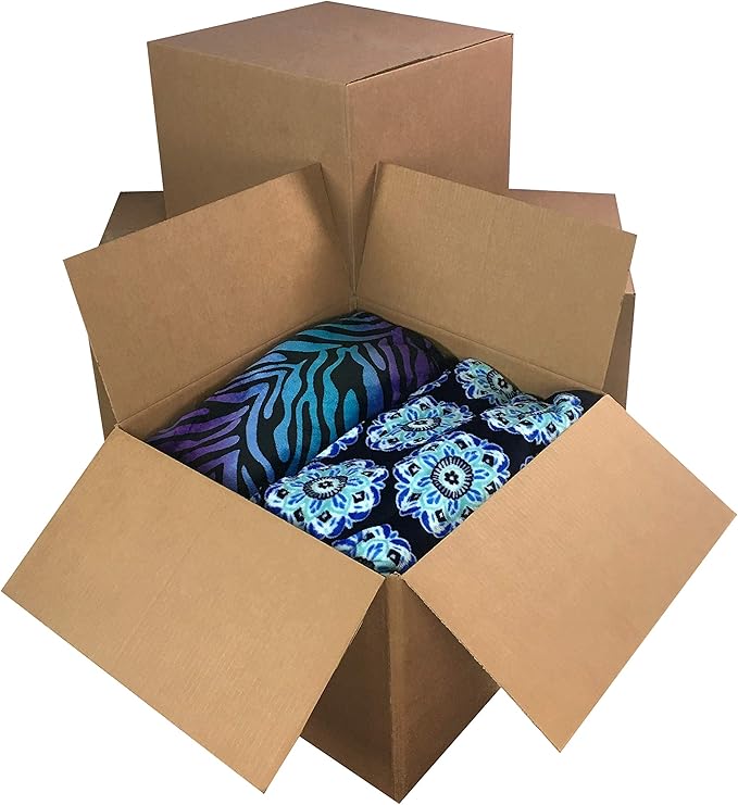 Amazon Basics Cardboard Moving Boxes for Packing and Shipping, Large Size, 20" x 20" x 15", Brown, 12-Pack