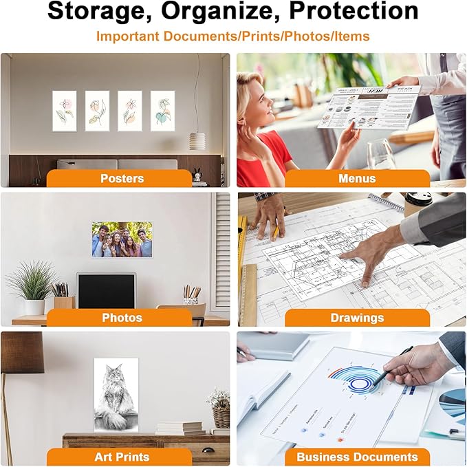 Ndsox 5 Pack 8.5" x 14" Rigid Print Protectors Clear Hard Plastic Page Sheet Protectors Top-Loading Rigid Menu Holders for Legal Size Paper, Documents, Photographs, Posters, Prints, Birth Certificates