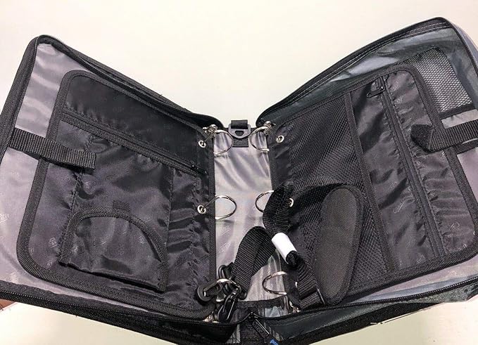Case-it The Dual 2-in-1 Zipper - Two 1.5 Inch D-Rings - Includes Pencil Pouch - Multiple Pockets - 600 Sheet Capacity - Comes with Shoulder Strap -Dual-121-A-Blue