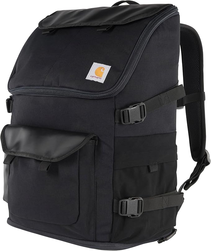 Carhartt 35L Nylon Workday Backpack, Durable Water-Resistant Pack with 15" Laptop Sleeve and Adjustable Shoulder Straps, Black