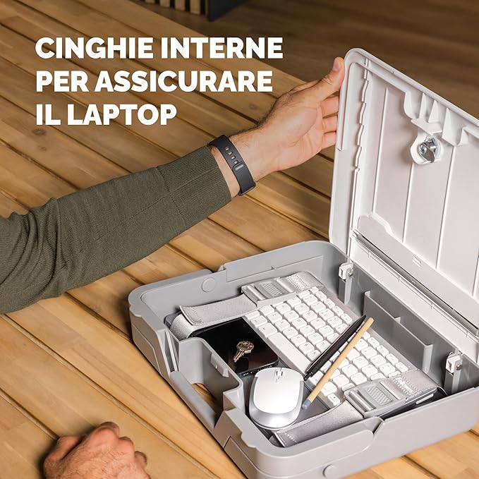 Fellowes Portable Laptop Stand Carry Case - Breyta™ 2-in-1 Design with 5 Height Adjustments - Ideal for Hybrid Work - 100% Recyclable - White
