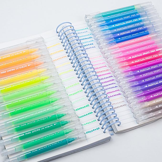 SASPOO Acrylic Gel Pens for Drawing,Colors Gel Paint Pens Ultra Fine ST Point 1.0, Set of Acrylic Marker Pens Color Ink for Journaling, Crafts Art Supplies (36)