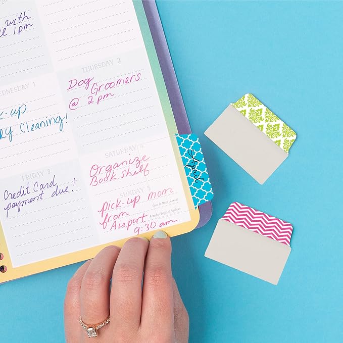 Avery Multiuse Ultra Tabs, 2" x 1.5", 2-Side Writable, Assorted Designs, 24 Repositionable Tabs (74774)
