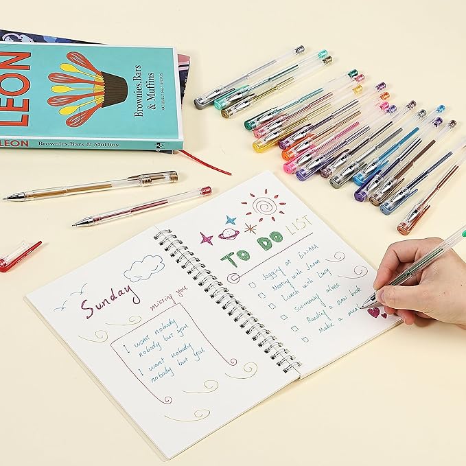Mr. Pen- Metallic Gel Pens, 25 Unique Metallic Colors, Gel Pens for Adult Coloring Book