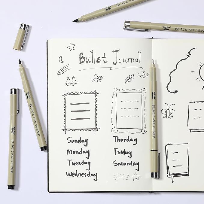 Mr. Pen - 0.2mm Micro Fine Point Pens, 8 Pack - Black Ink, Bible Journaling & Sketching