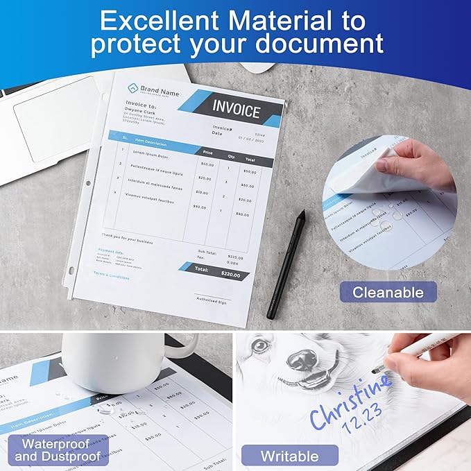 500 Pack Clear Sheet Protectors, 8.5 x 11 inch Page Protectors for 3 Ring Binder,Top Loading Paper Protector for Documents and Photos,Letter Size