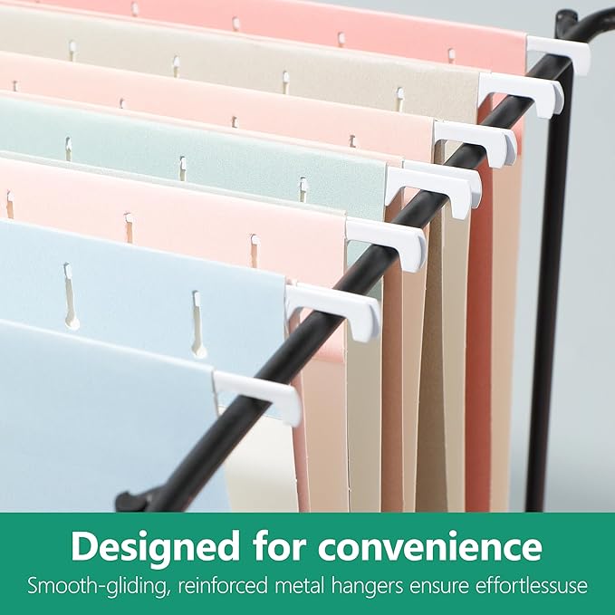 High Capacity Blue Hanging File Folders,Pastel Colors,Heavy Duty for Filing Cabinet,Insertable Tabs,Letter Size-6 Pack