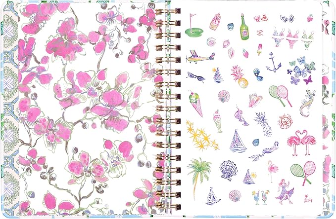 Lilly Pulitzer Large Monthly Planner January 2026 - December 2026, Monthly Agenda & Calendar, Stickers, Pockets, & Spiral Binding (Swayin in the Breeze)