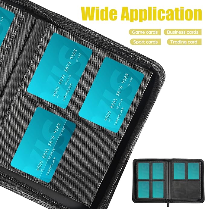 Trading Card Binder with Sleeves, Yellow, 288 Card Storage Capacity, Durable and Waterproof