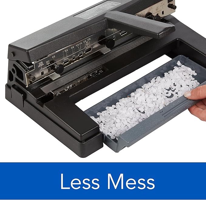 Swingline 3 Hole Punch Heavy Duty, 40 Sheet Capacity Three Hole Puncher 3 Ring, Adjustable 2-4 Hole Paper Punch, Black (74450)