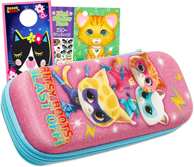 Disney SuperKitties Pencil Box Set for Girls - Bundle with Cat Superheroes Pencil Case, Stickers, Plus More | Super Kitties Stationery Set for Kids