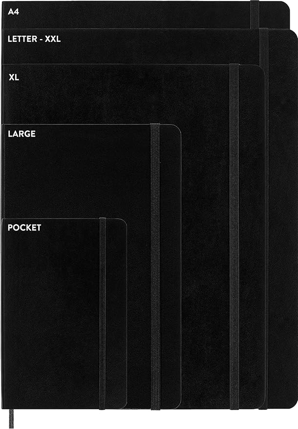 Moleskine Classic Notebook, Soft Cover, Large (5" x 8.25") Plain/Blank, Black, 240 Pages