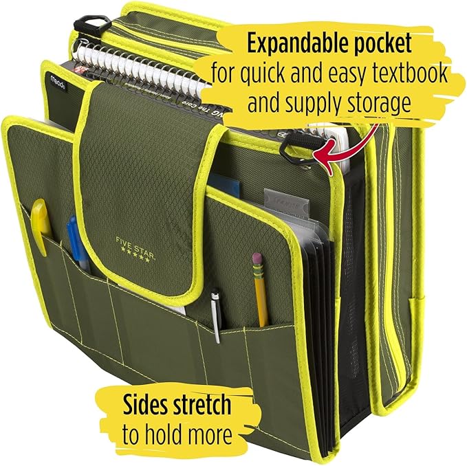 Five Star Sewn Zipper Binder, Fabric, 2 Inch 3 Ring Binder With 4 Inch Capacity, Assorted Colors, Color Selected For You, 1 Count (Pack of 1)
