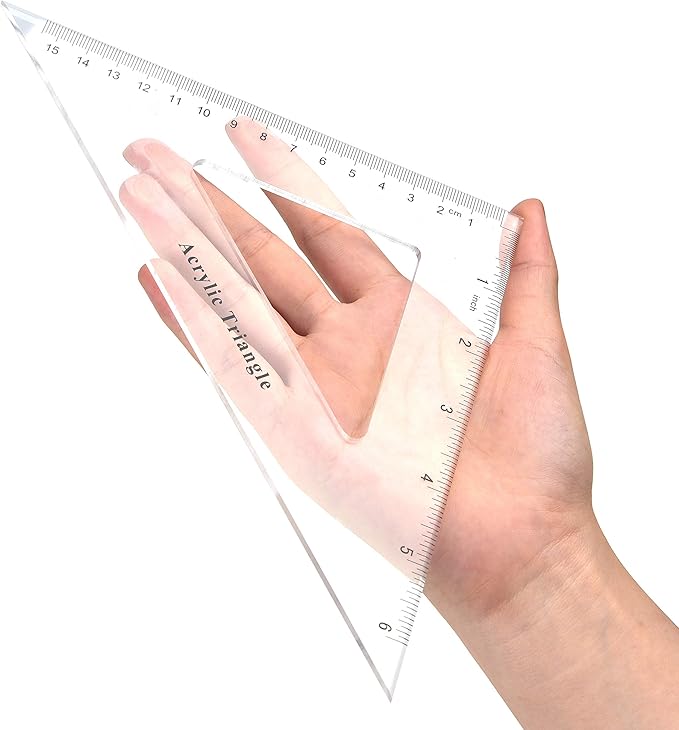 Coopay Large Triangle Ruler Set Square, 30/60 and 45/90 Degrees, Triangle Hollow