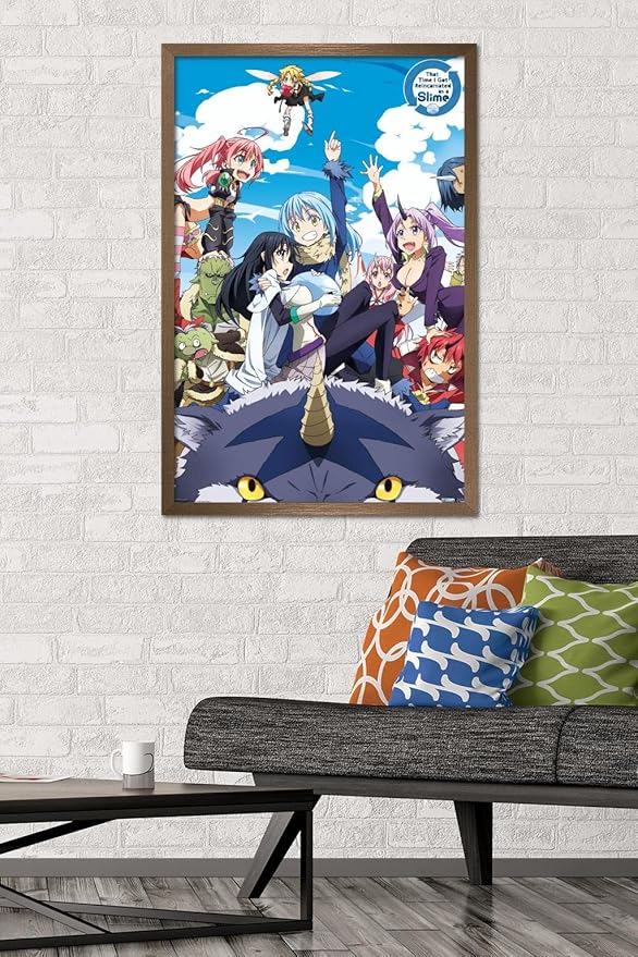 Trends International That Time I Got Reincarnated As A Slime - Group Wall Poster, 22.375" x 34", Bronze Framed Version