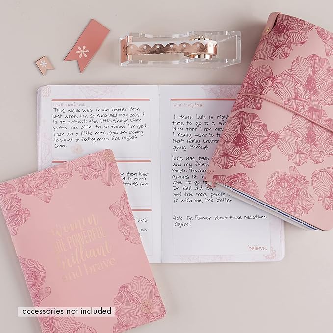 Erin Condren Breast Cancer Petite Planner - Inspirational Support Journal, Includes Medical, Emotional, and Lifestyle Trackers, Journaling and Note Pages, and Sticker Sheet