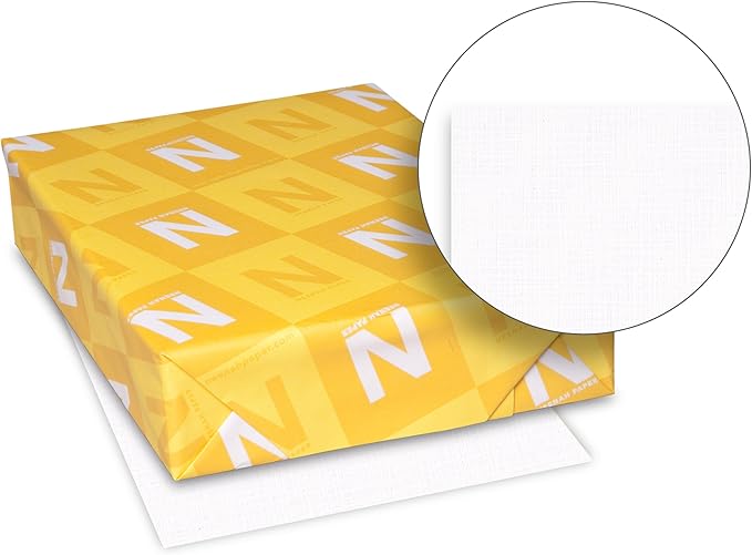 Neenah Royal Sundance Paper, 8.5" x 11", 24 lb, Linen Finish, Bright White, 500 Sheets (75061)