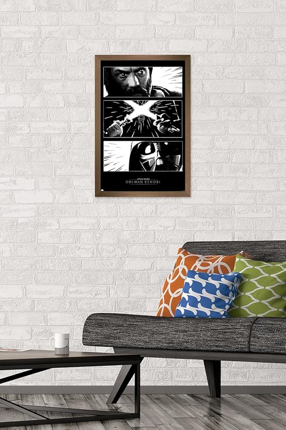 Trends International Star Wars: Obi-Wan Kenobi - Panels Wall Poster, 14.725" x 22.375", Bronze Framed Version