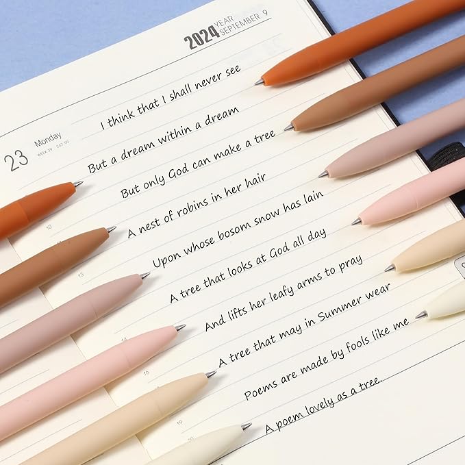 Mr. Pen- Retractable Gel Pens, 12 Pack, Black Ink, Natural Colors Barrels Gel Pens