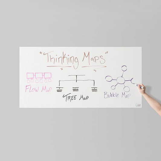 Think Board White Dry Erase Whiteboard 2'x4' – Self-Adhesive Reusable Writing Surface for Wall, Desk, or Fridge – Peel & Stick Removable Message Board for Home, Office & School