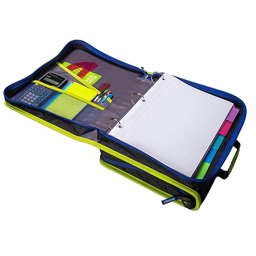 Case-it 6 Pack Z Shape Zipper Binder - Two Binders in One - Double Sided 1.5 Inch D-Ring - 500 Page Capacity - Comes with Shoulder Strap, Monster Design Z-176-ME-C-BLUR, Light Blue, Purple