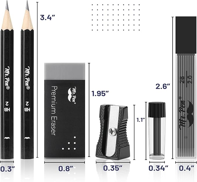 Mr. Pen- Professional Geometry Set, 15pcs, Black Geometry Kit for Artists and Students, Geometry Set, Metal Rulers and Compasses, Drawing Tools, Drafting Supplies, Drafting Set, Drafting Tools and Kit