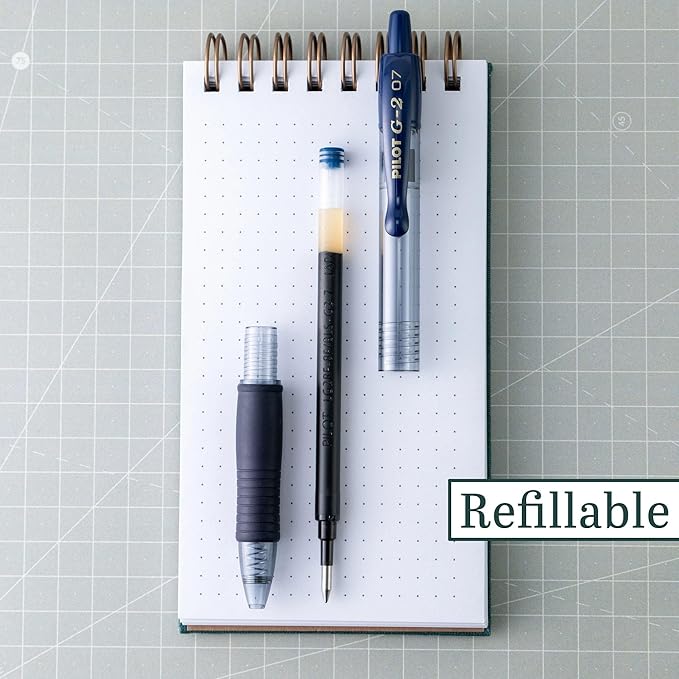 Pilot G2 Premium Gel Roller Pens, Fine Point 0.7 mm, Navy Ink Pens Fine Point, Pack of 12 - Ideal for School, Journaling, and Office Writing