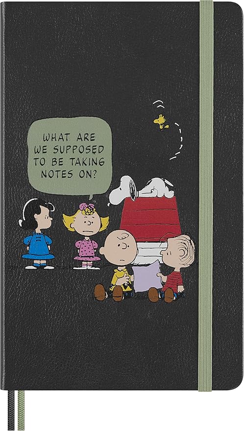 Moleskine Limited Edition Peanuts 'Charlie Brown & Friends' Notebook, Hard Cover, Large (5" x 8.25"), Ruled, Dark Gray, 176 pages