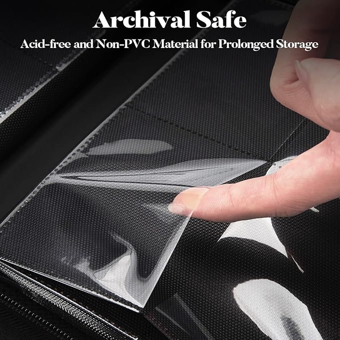 Premium 4 Pocket Zip Card Binder, Trading Card Binder for 320 Cards, Portable PU Card Collection Binder, Collector Card Album Folder for Game & Sports Cards, Navy Blue