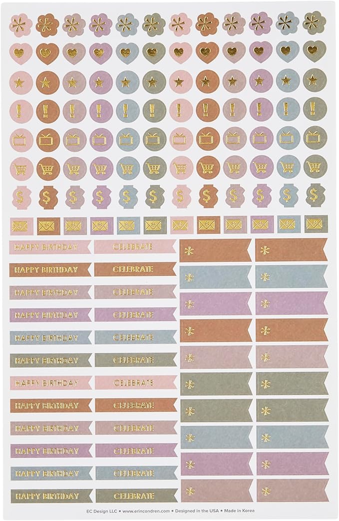 Erin Condren Undated 12 Months Petite Planner - Bold Blooms | Built-in Pocket, Lined Note Pages, Stickers Included by Erin Condren