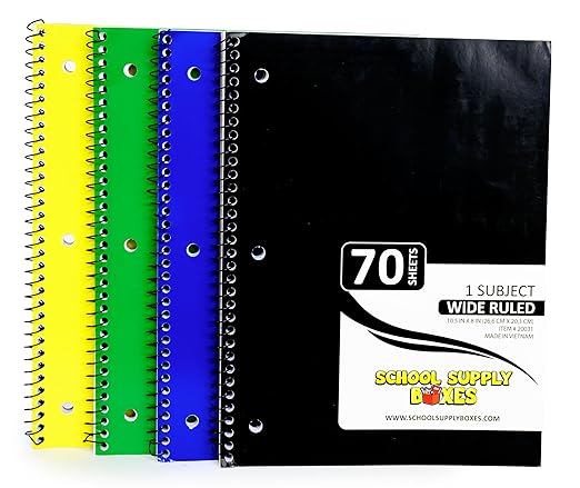 School Supply Boxes | Elementary Writing Case (2 Boxes) | Back to School Essentials Kit for Students & Teachers | Includes Wide-Ruled Filler Paper, Wide-Ruled Notebooks, 12 ct. Pens, & More