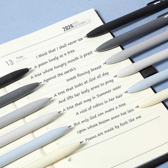 Mr. Pen- Retractable Gel Pens, 12Pack, Black Ink, Monochrome Elegance Barrel Gel Pens Fine Point 0.5mm, Gel Ink Pens Aesthetic Pens for Journaling Fine Tip Pens