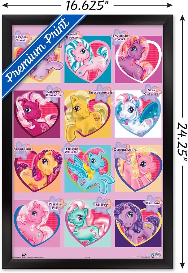 Trends International Hasbro My Little Pony - Chart Wall Poster, 14.725" x 22.375", Black Framed Version