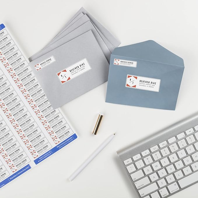 Avery Printable Return Address Labels with Sure Feed, 0.5" x 1.75", White, 2,000 Blank Mailing Labels (08167)