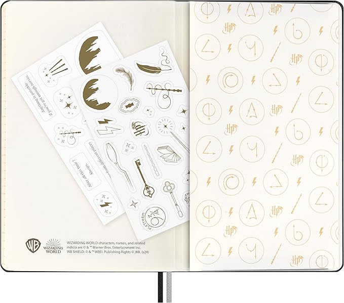Moleskine Wizarding World Harry Potter Limited Edition Spells Collection, Lumos Notebook with glow in the dark special-effect, Hard Cover, Ruled, Large (5" x 8.25"), Black, 176 pages