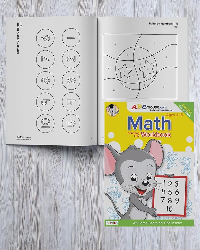 ABCmouse School Readiness Bundle – 4 Interactive Workbooks for Kids Ages 3+, Alphabet, Writing, Math & Scissor Skills, Perfect for Kindergarten Preparation, Includes Markers for Fun Learning