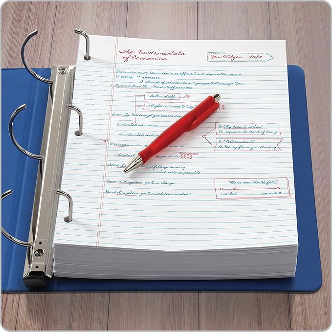 Oxford Filler Paper, 8 x 10-1/2 Inch Wide Ruled, 3 Hole Punch, Loose Leaf Notebook Paper for 3 Ring Binders (62330), white (Pack of 2500)